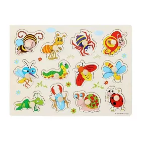 Puzzle insecte sortatoare de forme 12 buc