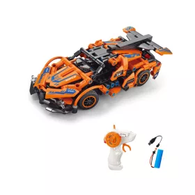   Kit de construcție mașină sport RC portocalie 18cm 319 piese