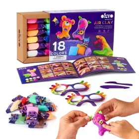 Set creativ Okto - Argilă auto-întăritoare în 18 culori