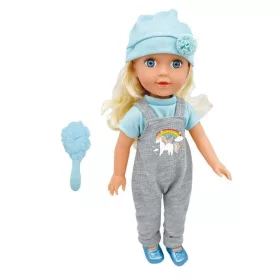 Baba nadrágban és sapkában 35cm