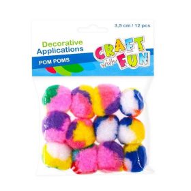 Színes plüss pom pom 12db