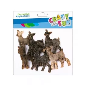 Craft with Fun Dekoratív fakéreg őzike 6db