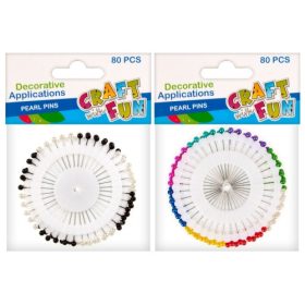 Craft with Fun Dekoratív gombostű gyöngyökkel 80db