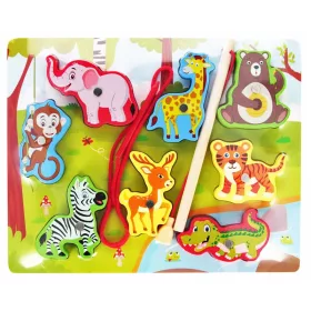 Puzzle magnetic din lemn cu tematică zoologică