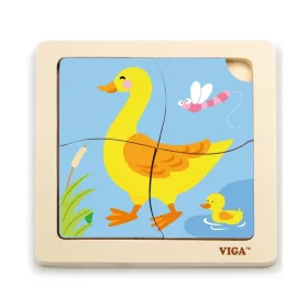 Puzzle din lemn Viga Rață 4 buc