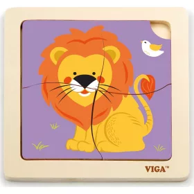 Puzzle din lemn Viga leu 4 buc