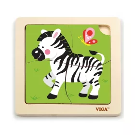 Puzzle din lemn Viga Zebră 4 buc