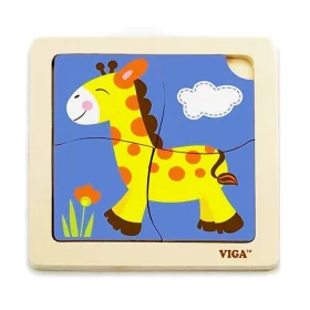 Puzzle din lemn Viga Girafă 4 buc.