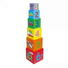Cuburi de lemn Viga 6 buc