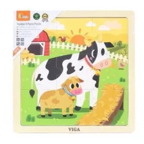 Puzzle din lemn Viga Vacă 9 bucăți
