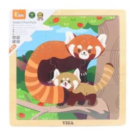 Puzzle din lemn Viga Panda 9 bucăți