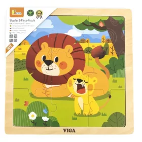 Puzzle din lemn Viga Leu 9 bucăți