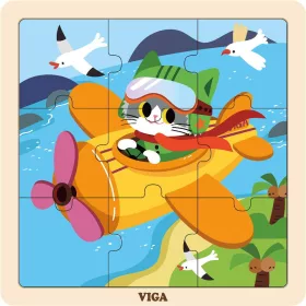 Puzzle din lemn Viga Volpsi 9 bucăți