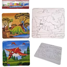 Dinoszaurusz színezhető puzzle 2v1