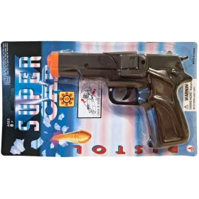Capsulă pistol 8 focuri neagră 19cm