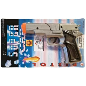 Capsulă pistol 8 focuri argintie 18cm