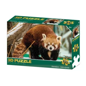 Puzzle 3D Panda roșu 100 piese