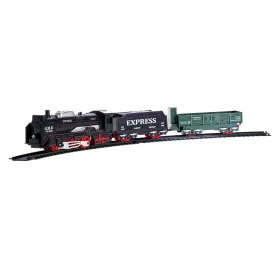 Tren retro cu vagoane și șine 68 cm