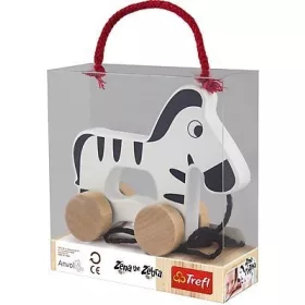 Zebră din lemn de trăs, 16 cm