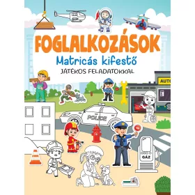 Malbuch mit Berufsaufklebern und spielerischen Aufgaben