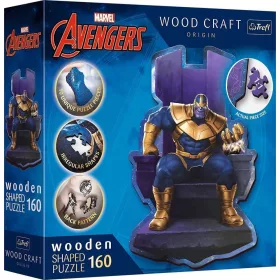   Puzzle din lemn Trefl 160 de piese - Thanos pe tron ​​/ Eroii Disney Marvel