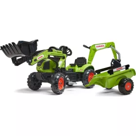   VÂNZARE - Tractor cu pedale FALK 2040N cu graifer Claas Arion 410, excavator și remorcă