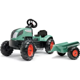 Falk pedálos traktor FARM LANDER 2054L pótkocsival - zöld