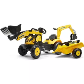   FALK 2076N Komatsu mögöttes traktor rakodóval, kotrógéppel és iparvágányral - sárga