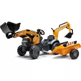   FALK Pedálos traktor 967N Case CE rakodóval, kotrógéppel és iparvágányral