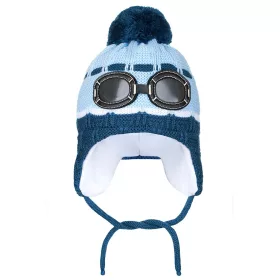 Wintermütze für Kinder, neue Babybrille, grau