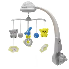   Babykarussell mit Lichtprojektor über dem Kinderbett, Baby Mix grau