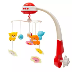   Babykarussell mit Lichtprojektor über dem Kinderbett, Baby Mix rot