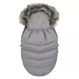 Kinderfußsack NEW BABY mit Fellbezug, hellgrau