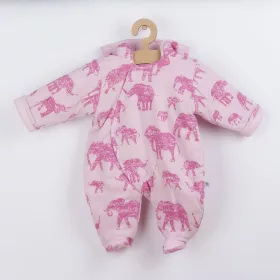 Warmer Baby-Overall mit Kapuze, Baby Service Elefantenrosa