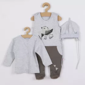 3-részes pamut együttes Koala Birdy szürke