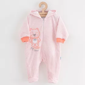 Baby-Plüschoverall mit Kapuze, Neu in Rosa