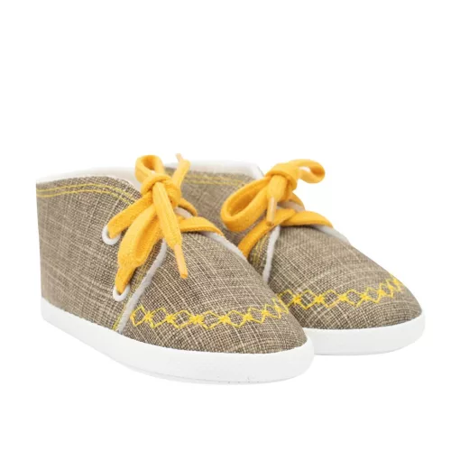 Baby-Sneaker, neue Baby-Jeans, senffarben, 0-3 Stunden