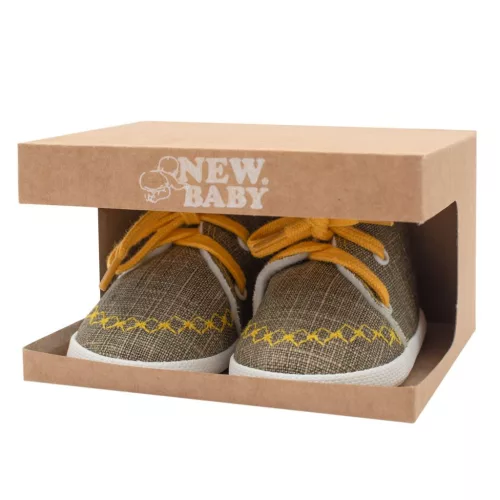 Baby-Sneaker, neue Baby-Jeans, senffarben, 0-3 Stunden