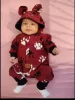 Baby-Baumwoll-Overall mit Kapuze und Ohren, New Baby Paws blau