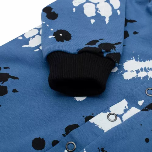 Baby-Baumwoll-Overall mit Kapuze und Ohren, New Baby Paws blau