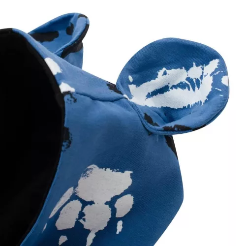 Baby-Baumwoll-Overall mit Kapuze und Ohren, New Baby Paws blau