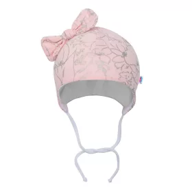 Baby-Baumwollmütze mit Schleife, New Baby NUNU rosa