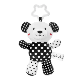 Rassel-Plüschtier Akuku Teddybär schwarz-weiß