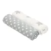 Baumwoll-Tetra-Badetuch New Baby Softy, 90 x 110 cm, 2 Stück, grau-weiß