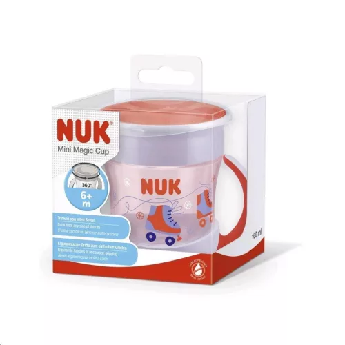 Šarmantna šalica za piće Mini Magic NUK s poklopcem od 360° crvene boje