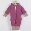 Warmer Frühlingsoverall mit Kapuze, neue Baby-Frühlingskollektion, lila-rosa