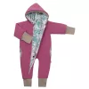 Warmer Frühlingsoverall mit Kapuze, neue Baby-Frühlingskollektion, lila-rosa