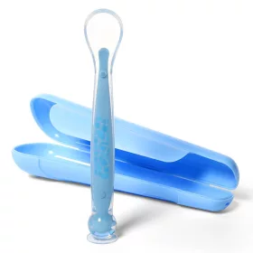 Silikonlöffel mit Saugnapf, Baby Ono blau