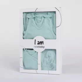 4-dijelni set za novorođenčad New Baby I AM plavi