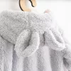 Luxuriöser Baby-Winteroverall, neu, Teddybär, grau-rosa